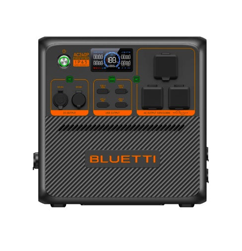 BLUETTI AC240P 2400W Portable Power Station | 1,843Wh LiFePO₄ IP65 Solar Generator for Home Backup, Camping, Emergency | 5-Year Local Warranty