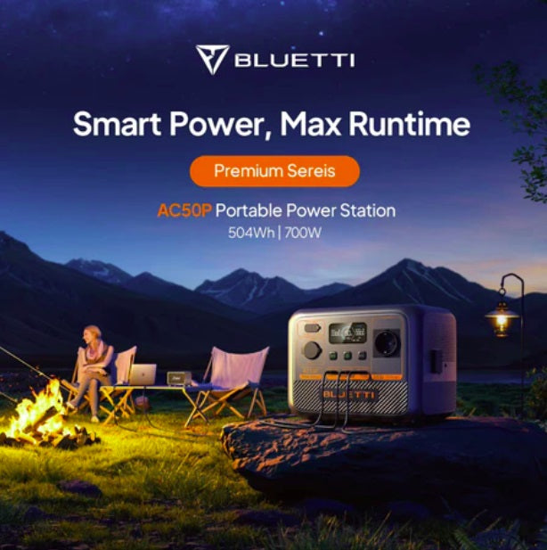 AUTHORIZED Bluetti AC50P Portable Power Station 504Wh LiFePO4 700W Output Solar Generator