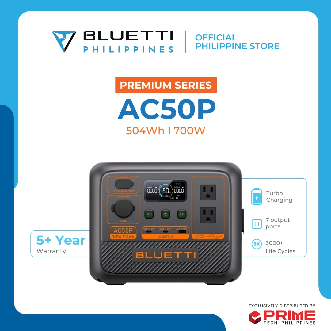 AUTHORIZED Bluetti AC50P Portable Power Station 504Wh LiFePO4 700W Output Solar Generator