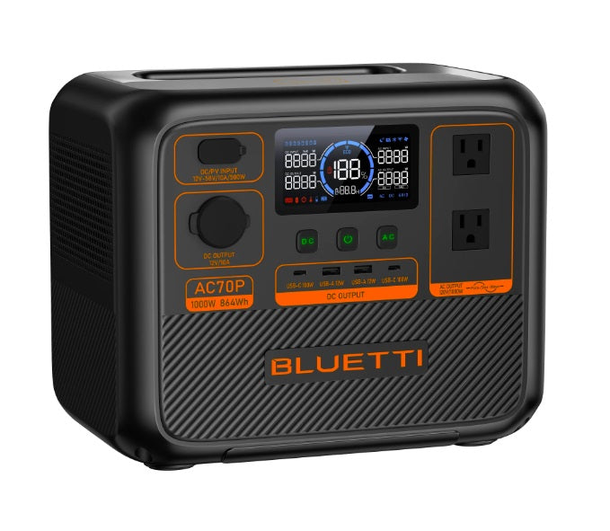 BLUETTI AC70P 1000W Portable Power Station | 864Wh LiFePO₄ Battery for Camping, Home Backup, Emergency | 5-Year Local Warranty