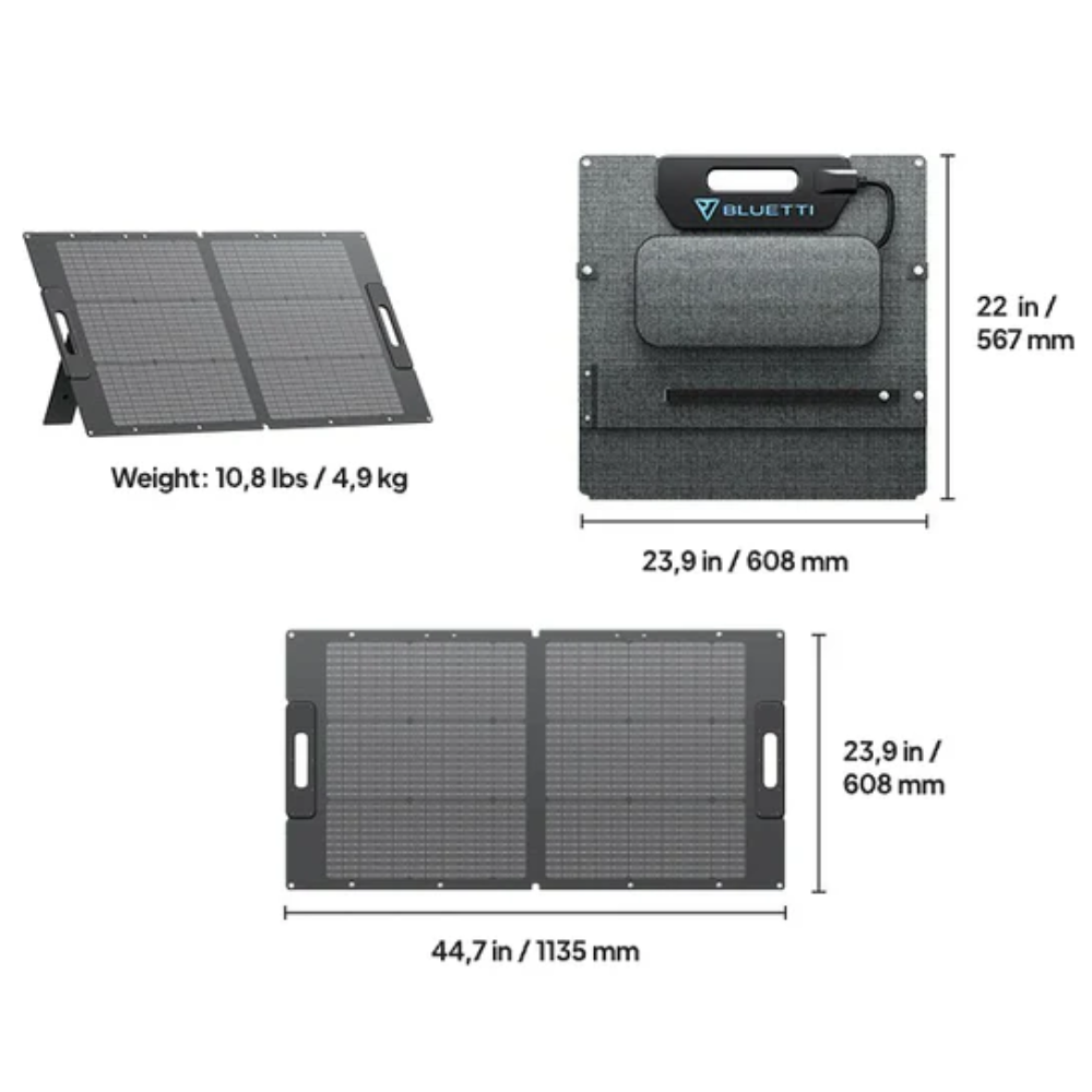 BLUETTI PV100 100W Foldable Solar Panel – High-Efficiency Monocrystalline with MC4 Connector – Portable Solar Charger for Power Stations, Camping, RV, and Off-Grid Use | 1-Year Local Warranty