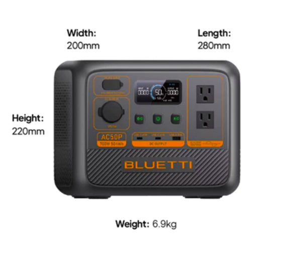 AUTHORIZED Bluetti AC50P Portable Power Station 504Wh LiFePO4 700W Output Solar Generator