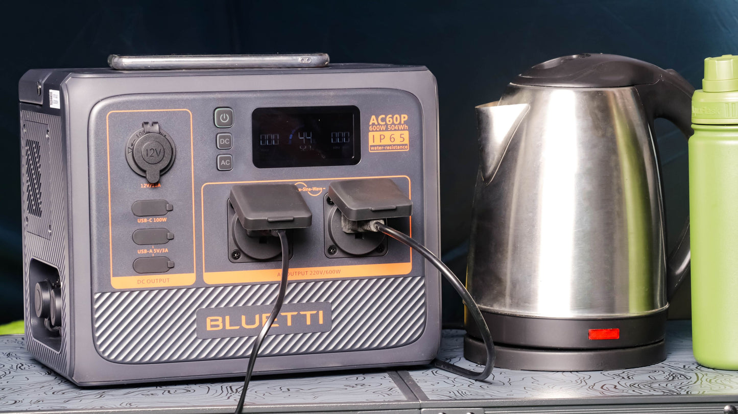 AUTHORIZED Bluetti AC60P Expandable Portable Waterproof Power Station 504Wh | 600W (1200W) - PREMIUM SERIES
