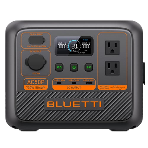 BLUETTI AC50P 500Wh 700W Portable Power Station | Starlink Compatible | Camping, Outdoor, Emergency Backup | 5-Year Local Warranty