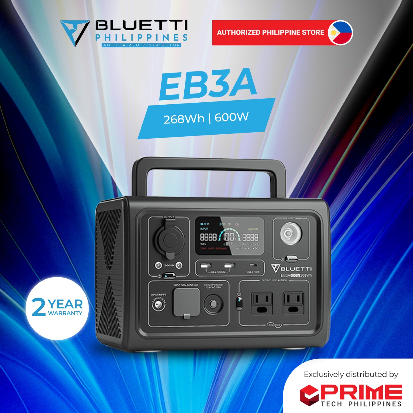 BLUETTI EB3A 600W 268Wh LiFePO₄ Portable Power Station