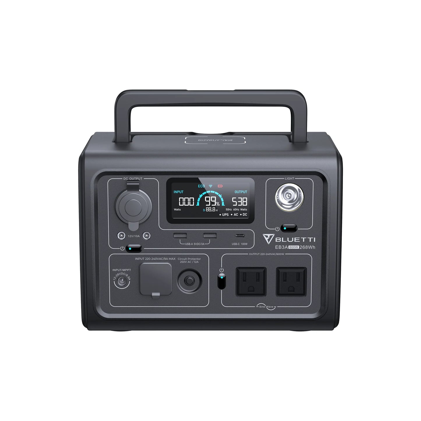 BLUETTI EB3A 600W 268Wh LiFePO₄ Portable Power Station