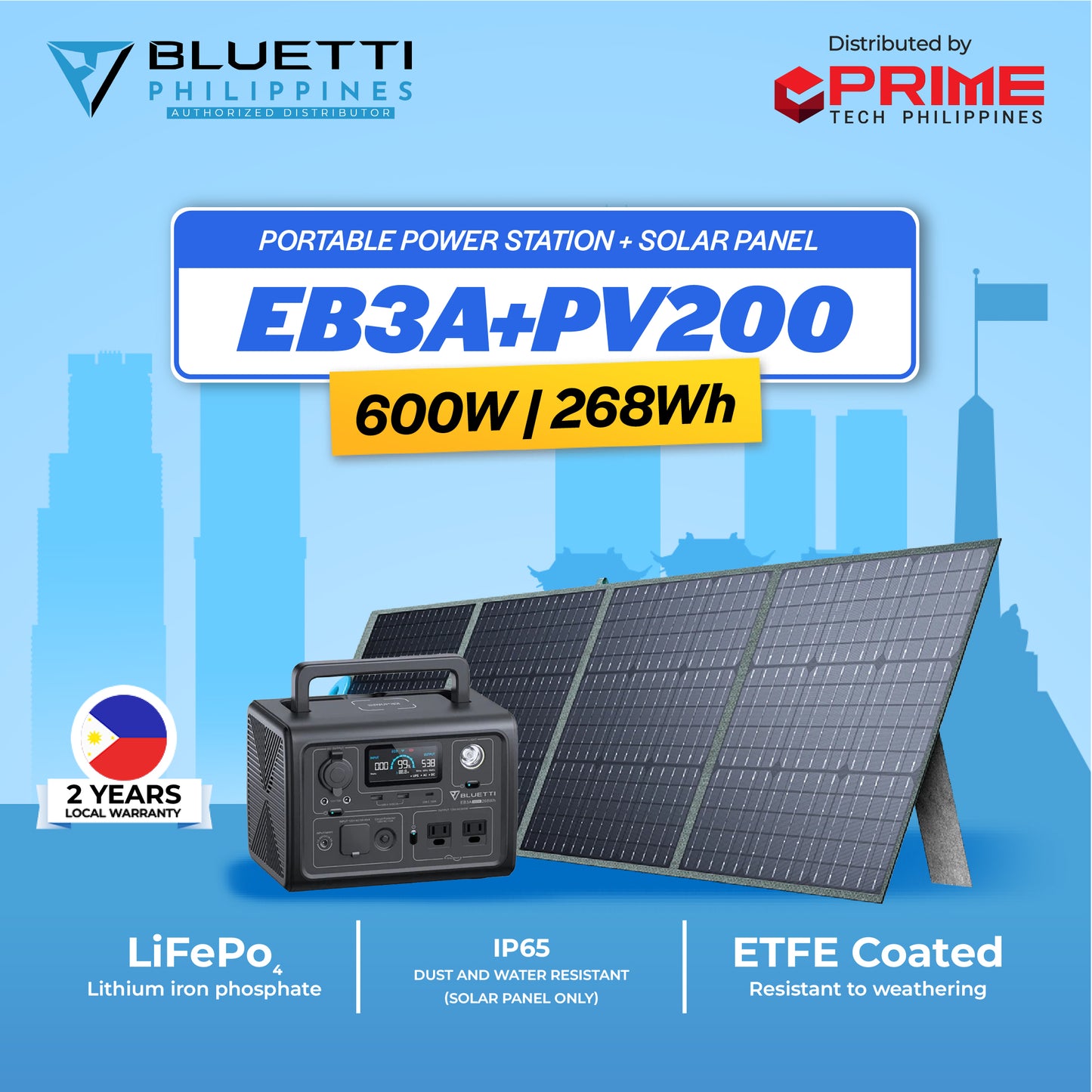 BLUETTI EB3A 600W 268Wh LiFePO₄ Portable Power Station