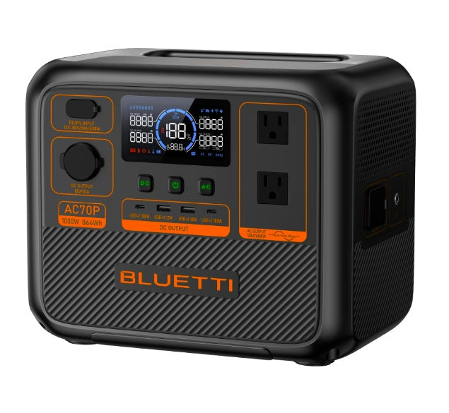 BLUETTI AC70P Portable Power Station | 1000W 864Wh - PREMIUM SERIES