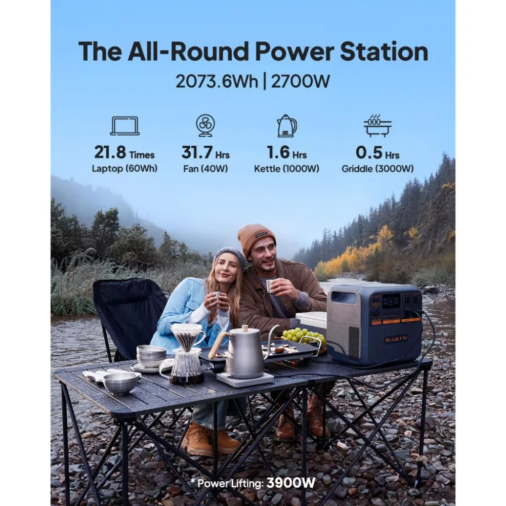 BLUETTI Premium 200 V2 Portable Power Station 2700W 2073.6Wh LiFePO4 | Solar Generator with UPS Backup 220V