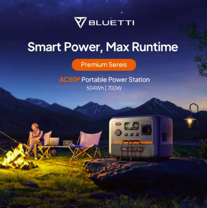 Bluetti AC50P Portable Power Station 504Wh LiFePO4 700W Output Solar Generator