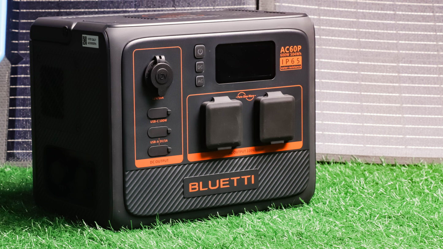 Bluetti AC60P Expandable Portable Waterproof Power Station 504Wh | 600W (1200W) - PREMIUM SERIES