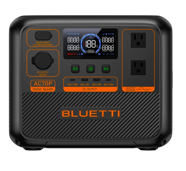 BLUETTI AC70P Portable Power Station | 1000W 864Wh - PREMIUM SERIES