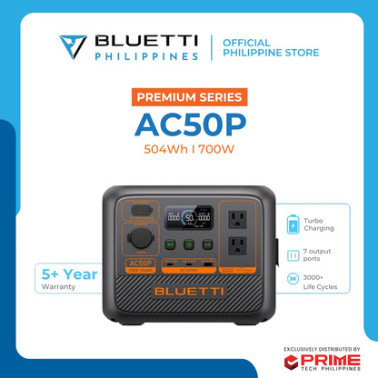 Bluetti AC50P Portable Power Station 504Wh LiFePO4 700W Output Solar Generator