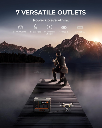 BLUETTI AC60P Portable Power Station with B80P Battery 1310Wh LiFePO4 2x600W AC IP65 Solar Generator