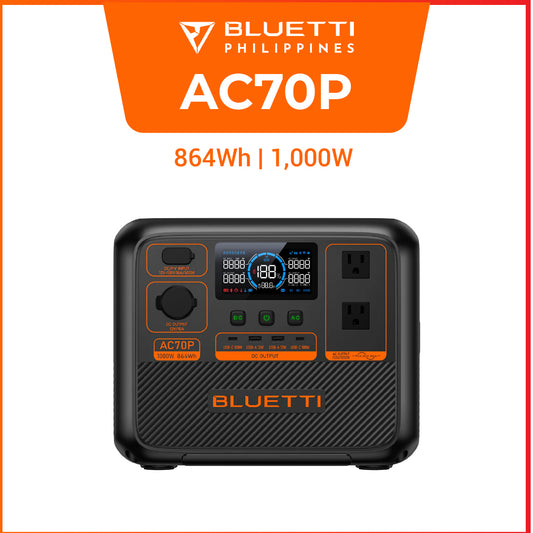 BLUETTI AC70P Portable Power Station | 1000W 864Wh - PREMIUM SERIES