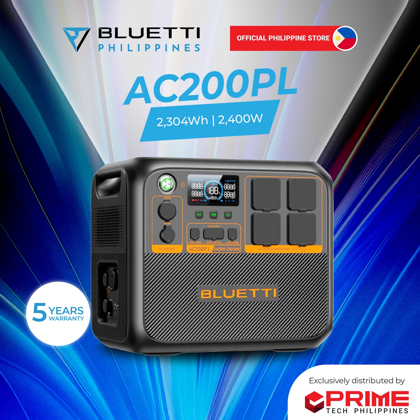 BLUETTI AC200PL Expandable Power Station | 2400W 2304Wh - PREMIUM SERIES