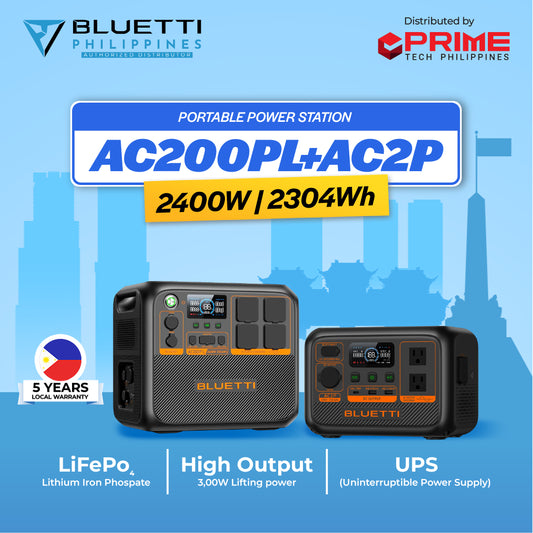 BLUETTI AC200PL Portable Power Station 2400W | 2304Wh LiFePO4 Battery | Fast Charging, Solar Generator, UPS Backup for Home & Outdoor Use | 5-Year Warranty