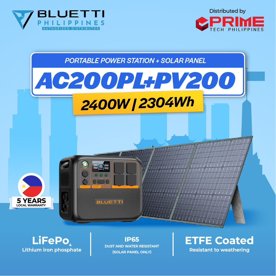 BLUETTI AC200PL Portable Power Station 2400W | 2304Wh LiFePO4 Battery | Fast Charging, Solar Generator, UPS Backup for Home & Outdoor Use | 5-Year Warranty