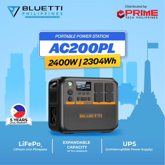 BLUETTI AC200PL Portable Power Station 2400W | 2304Wh LiFePO4 Battery | Fast Charging, Solar Generator, UPS Backup for Home & Outdoor Use | 5-Year Warranty