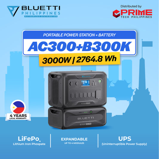 BLUETTI AC300 + B300K 3000W Power Station | 2,764.8Wh LiFePO₄ Backup System for Home, Business & Emergency Use | Massive 830,811mAh Capacity | 4-Year Warranty | PH Authorized Distributor