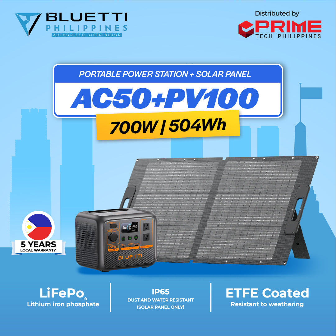 BLUETTI Premium AC50P 500Wh 700W Portable Power Station | Starlink Compatible | Camping, Outdoor, Emergency Backup | 5-Year Local Warranty