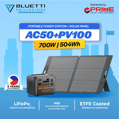 BLUETTI Premium AC50P 500Wh 700W Portable Power Station | Starlink Compatible | Camping, Outdoor, Emergency Backup | 5-Year Local Warranty