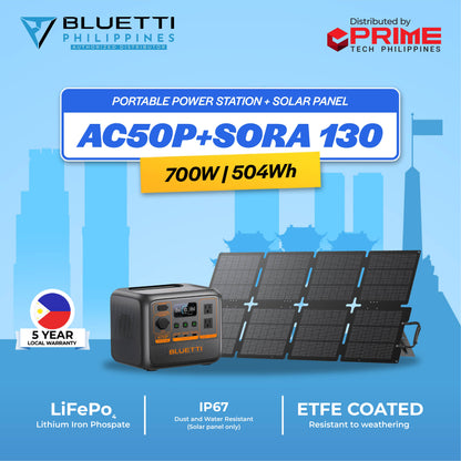 BLUETTI Premium AC50P 500Wh 700W Portable Power Station | Starlink Compatible | Camping, Outdoor, Emergency Backup | 5-Year Local Warranty