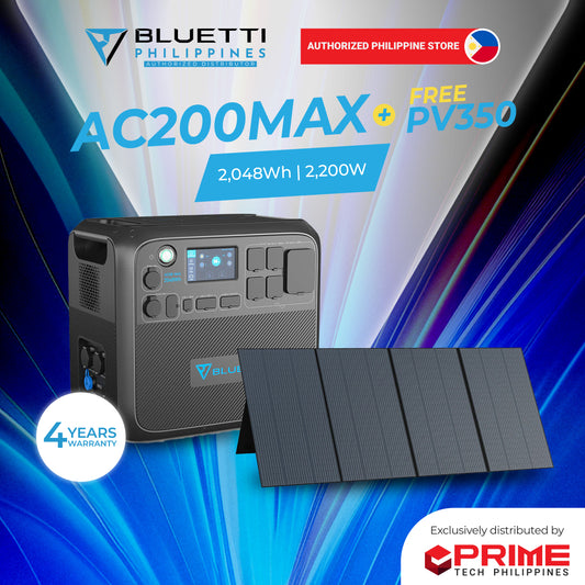AUTHORIZED BLUETTI AC200MAX + FREE PV350 | Solar Generator Kit