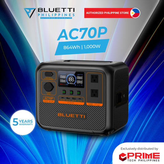 AUTHORIZED BLUETTI AC70P Portable Power Station | 1000W 864Wh - PREMIUM SERIES