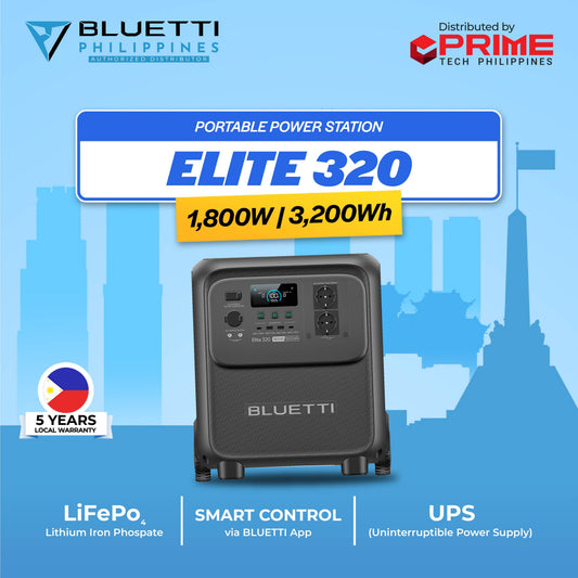 BLUETTI Elite 320 Portable Power Station 3200Wh LiFePO4 1800W Solar Generator | UPS Backup Power Supply