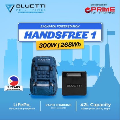 BLUETTI Handsfree1 Portable Power Station 268Wh | 300W AC Output | Single Unit Only | LiFePO₄ Battery | Camping & Emergency Backup | 5-Year Local Warranty