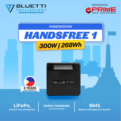 BLUETTI Handsfree1 Portable Power Station 268Wh | 300W AC Output | Single Unit Only | LiFePO₄ Battery | Camping & Emergency Backup | 5-Year Local Warranty