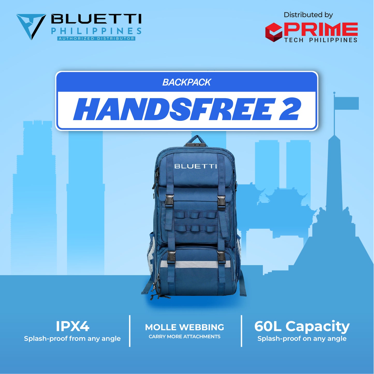 BLUETTI Handsfree2 700W Portable Power Station | 512Wh LiFePO₄ Battery with 230V AC Output & UPS Function | Ideal for Home Backup, Camping, Emergency | 5-Year Local Warranty