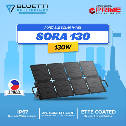 BLUETTI SORA130 130W Foldable Solar Panel IP67 | Portable Solar Charger for Power Stations
