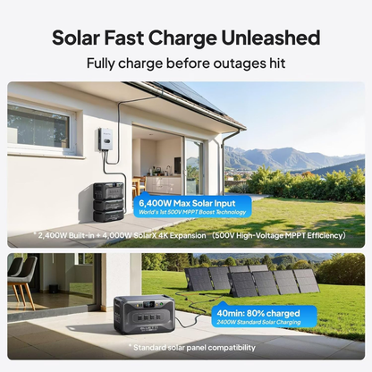 BLUETTI Apex 300 Portable Power Station 2764.8Wh 3840W Solar Generator LiFePO4 Battery Backup Home RV Emergency Power