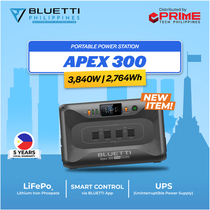BLUETTI Apex 300 Portable Power Station 2764.8Wh 3840W Solar Generator LiFePO4 Battery Backup Home RV Emergency Power